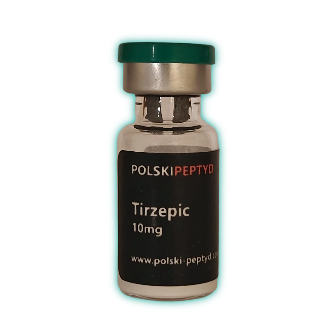 Fiolka przebadanego peptydu Tirzepic 10mg (GLP-1 + GIP) o wysokiej jakości.